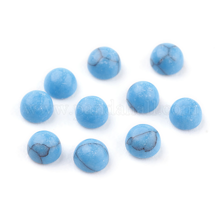 Синтетические синие бирюзовые кабошоны G-F528-31-3mm-1