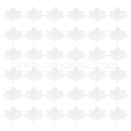 FINGERINSPIRE 36PCS Maple Leaf Iron on Rhinestone Bling Crystal Transfers 1.7x1.7 inch Clear AB Color Leaf Pattern Crystal Rhinestone Decals Glitter Hotfix Sparkle Decals for DIY Costume Decor DIY-WH0188-90D-1