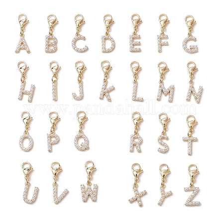 26 шт. 26 стиля латунных и пластиковых искусственных жемчужных подвесных украшений HJEW-JM03174-1