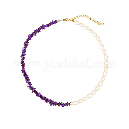 Collares de perlas naturales y conchas para mujer. HC9699-1-1
