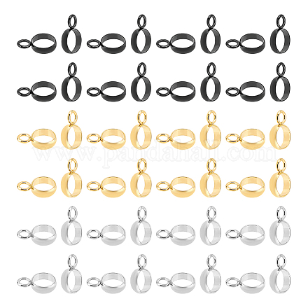 Unicraftale circa 90 pz barre rotonde in acciaio inossidabile con anello tubo interno da 4.5 mm barre ad anello cavo anello europeo gancio per bracciale collegamenti per la creazione di gioielli fai da te STAS-UN0042-92-1