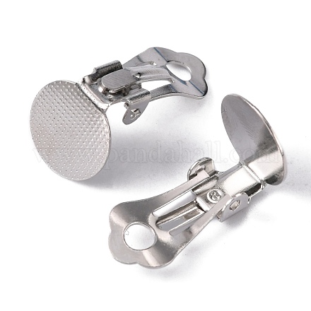 Brass Clip-on Earring Findings KK-H166-N-1