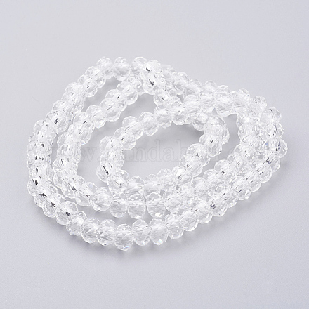 Faceted Imitation Crystal Glass Rondelle Beads X-GLAA-D030-1-1
