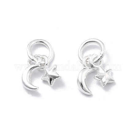 Изящные серебряные подвески в виде луны и звезды STER-D302-02S-1