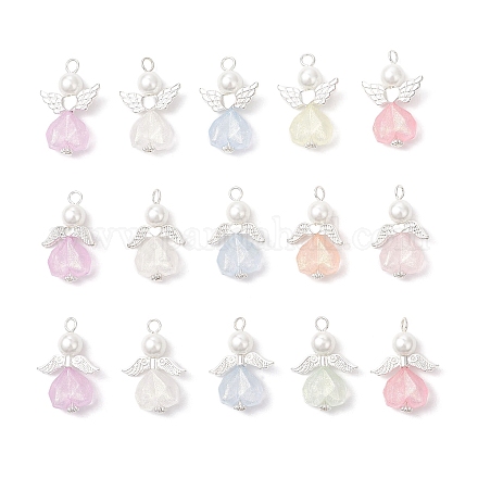 Подвески ангелы из акрила и сплава PALLOY-JF04142-1