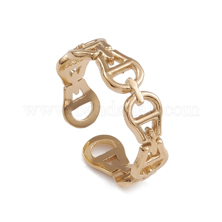 Ионное покрытие (ip) 304 нержавеющая сталь полая каплевидная застежка открытые манжеты кольца для женщин RJEW-G285-33G-1