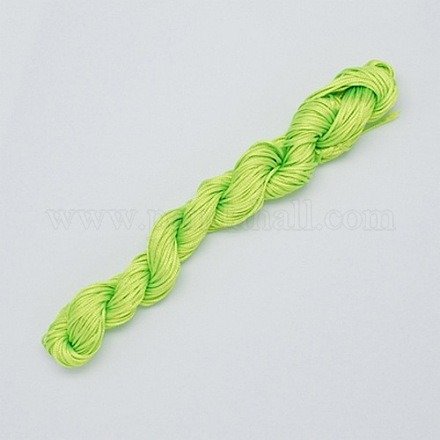 10Mナイロンジュエリー糸  作るカスタム織りブレスレット用ナイロンコード  緑黄  2mm X-NWIR-R002-2mm-13-1