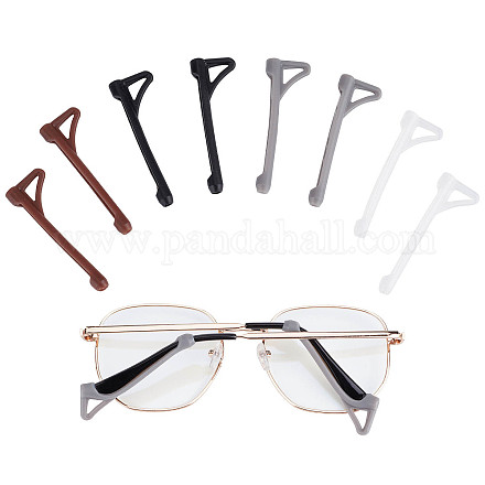 Gorgecraft 12 paires 4 couleurs silicone lunettes oreillettes AJEW-GF0005-60-1