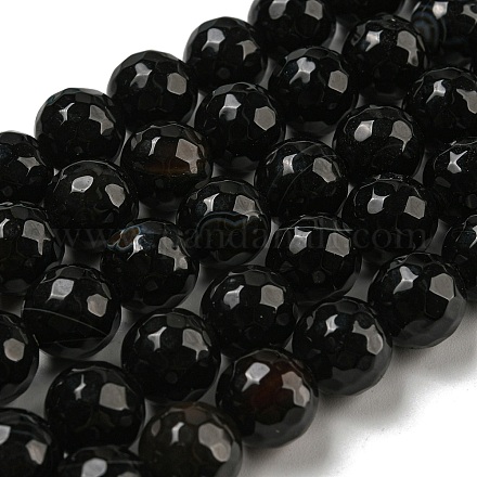 Natürliche Achat runde Perlen Strang G-L084-10mm-28-1