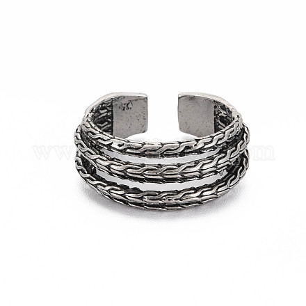 Мужское тройное кольцо из легкого сплава с открытой манжетой RJEW-N029-091-1
