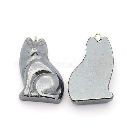 Non-magnetic Synthetic Hematite Puppy Pendants G-N0050-17-1