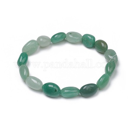 Bracelets de perles extensibles en aventurine verte naturelle BJEW-K213-E01-1