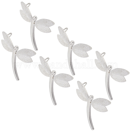 Unicraftale 6pcs trendige Libellen-Halskette Zubehör 304 strukturierte Edelstahl-Anhänger STAS-UN0032-89P-1