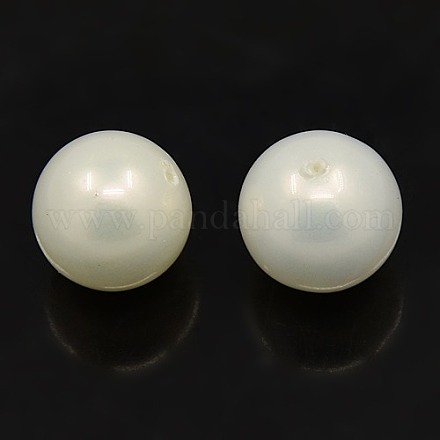 Perles de coquillage rondes pour la fabrication de colliers X-SP16MM701-1