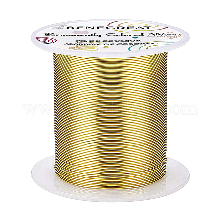 丸銅線  ワイヤーラップジュエリー作り用  ライトゴールド  22ゲージ  0.6mm  約164.04フィート（50m）/ロール CWIR-BC0006-02A-LG-1