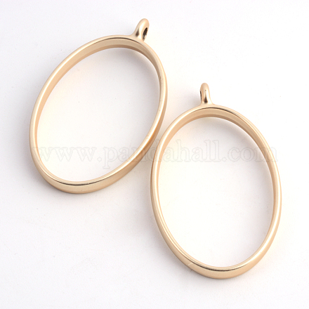Ciondoli ovale in lamiera aperta della lunetta in metallo placcato in metallo PALLOY-S047-26C-FF-1