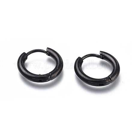 304 Stainless Steel Huggie Hoop Earrings X-EJEW-O087-06F-1
