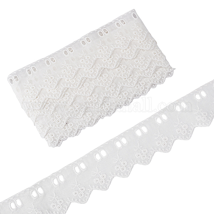 GORGECRAFT 7.5 Yards White Cotton Lace Trim Hollow Embroidery Eyelet Cotton Lace Fabric Trimming Triangle With Flower Garment Accessories For Sewing Crafts Diy Bridal Dress Blankets Wedding Decoration OCOR-GF0002-25-1