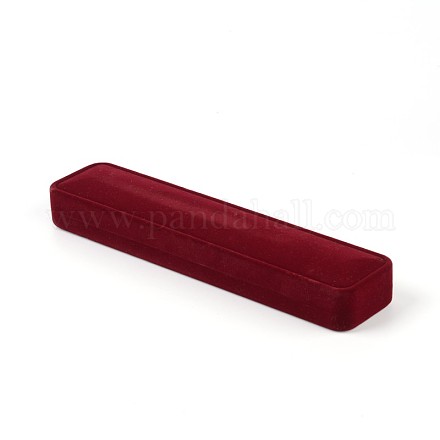 長方形のベルベットのネックレスボックス  アクセサリー箱  暗赤色  21x4.4x2.8cm SBOX-L001-17-1