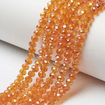 Chapelets de perles en verre transparent électrolytique EGLA-A034-T6mm-H12-1