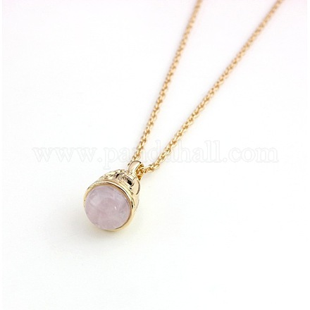 Естественно розового кварца кулон ожерелье ST8608455-1