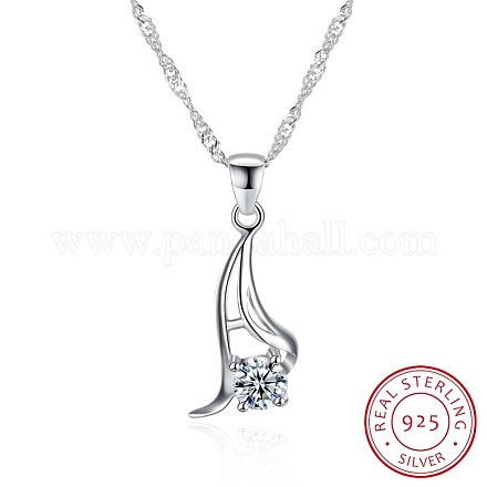 Trendy 925 Sterling Silver Pendant Necklaces NJEW-BB22382-1