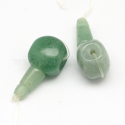 Green Aventurine Gemstone 3-Hole Guru Beads for Buddhist Jewelry Making G-R290-04A-1