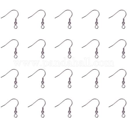 PandaHall 50 pcs Original Color 304 Stainless Steel Earring Hooks about 19mm wide 20mm long STAS-PH0010-03-1