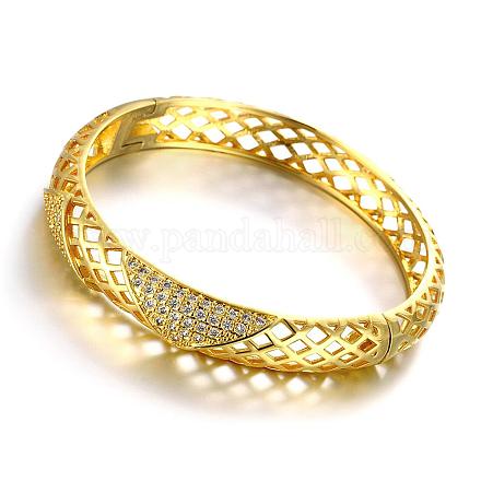 Real 18K Gold Plated Filigree Brass Cubic Zirconia Hollow Bangles BJEW-BB05663-G-1