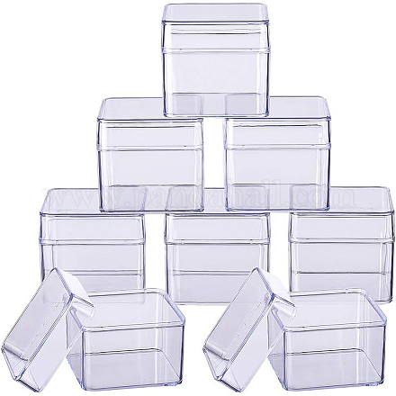 BENECREAT 10 Pack Large Square High Transparency Plastic Bead Storage Containers Box Drawer Organizers for Beauty supplies CON-BC0004-24B-1