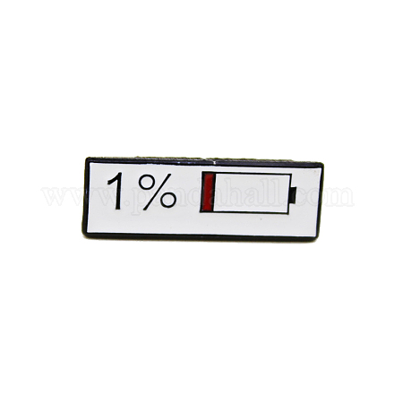 Rechteck mit Wort 1% Emaille-Pin VALE-PW0001-061B-1