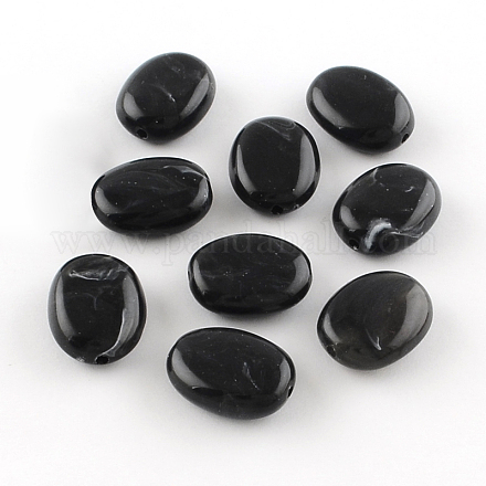Perles acryliques ovales d'imitation pierre précieuse OACR-R047-01-1