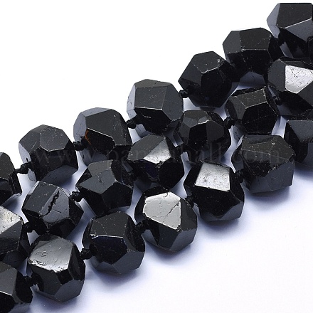 Natural Black Tourmaline Beads Strands G-G764-13-1