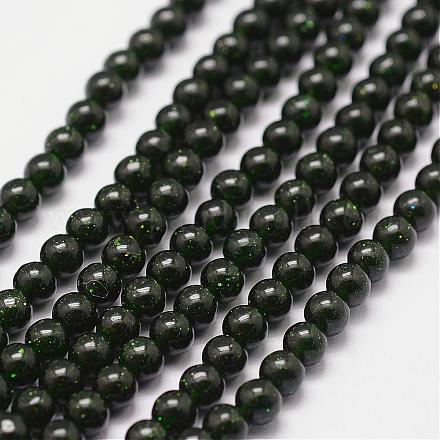 Synthetik grün goldstone Perlen Stränge G-N0178-02-4mm-1