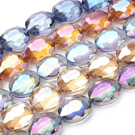 Electroplate Glass Beads Strands EGLA-S072-24x20mm-M-1