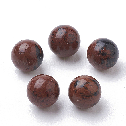 Perles d'obsidienne naturelles en acajou G-S289-04-12mm-1