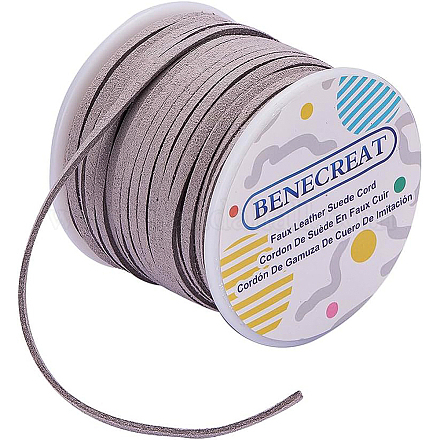 BENECREAT 3mm Faux Suede Cord Jewelry Making Flat Micro Fiber Lace Faux Suede Leather Cord (30 Yards LW-BC0001-1126-1