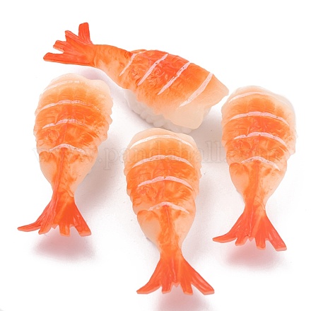 人工プラスチック刺身モデル  模造食品  ディスプレイ装飾用  エビ寿司  サンゴ  67.5x26.5x21mm DJEW-P012-11-1