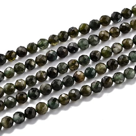 Brins de perles de tourmaline verte naturelle G-H266-06C-1