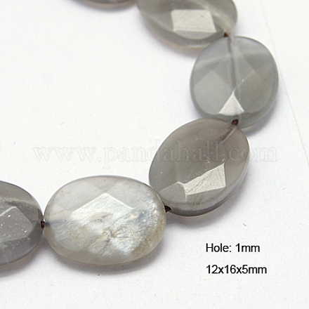 Natural Grey Moonstone Beads Strands G-G214-12x16mm-17-1