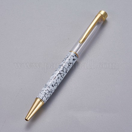 創造的な空のチューブボールペン  内側に黒のインクペンを詰め替えます  DIYキラキラエポキシ樹脂クリスタルボールペンハーバリウムペン作り用  ゴールドカラー  ゲインボロ  140x10mm AJEW-L076-A10-1
