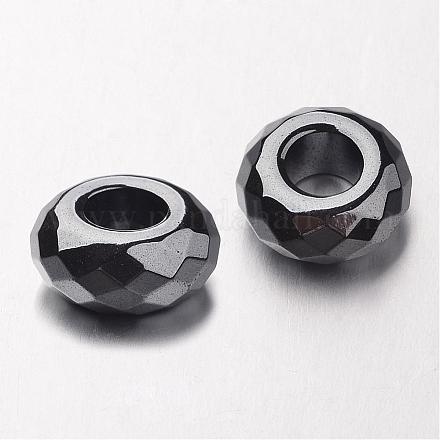 Non-magnetic Synthetic Hematite European Beads G-F300-53-09-1