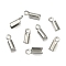 Tarnish Resistant 304 Stainless Steel Folding Crimp Ends, Fold Over Crimp Cord Ends, Stainless Steel Color, 8x2.5x2mm, Hole: 1mm