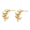 Brass Stud Earring Findings, Nickel Free, C-Shaped with Oval, with Loop, Real 18K Gold Plated, 16.5x7.5mm, Hole: 1.2mm, Pin: 0.7mm