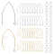 60Pcs 2 Colors 304 Stainless Steel Earring Hooks, with Horizontal Loop, 80Pcs Plastic Ear Nuts, Golden & Stainless Steel Color, 39~40x24x0.9mm, Hole: 2mm, 19 Gauge, Pin: 0.9mm