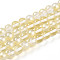 Baking Painted Transparent Glass Beads Strands, Round, Two Tone, Light Goldenrod Yellow, 8~8.5mm, Hole: 1mm