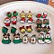 Christmas Theme Resin Clip-on Earrings, with Iron and Silicone, Mixed Shapes, Platinum, Mixed Color, 15~25x15~20x14mm