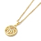 304 Stainless Steel Pendant Necklaces, Brass Micro Pave Clear Cubic Zirconia Pendant Necklaces, Sun, 17.60 inch(44.7cm) Pendant: 18.5x15.5mm