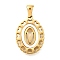 Golden 304 Stainless Steel Pendants, with Shell, Hollow Oval with Heart, Letter V, 23x16.5x2mm, Hole: 5.5x3mm