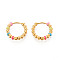 304 Stainless Steel Hoop Earrings for Women, with Enamel, Ring, Ion Plating(IP), Real 14K Gold Plated, 15x3mm